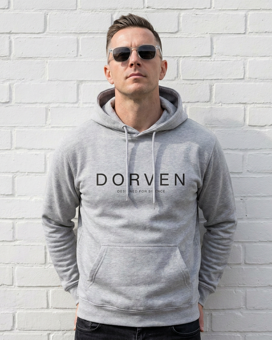 DORVEN Signature Hoodie Sport Grey – Trageansicht