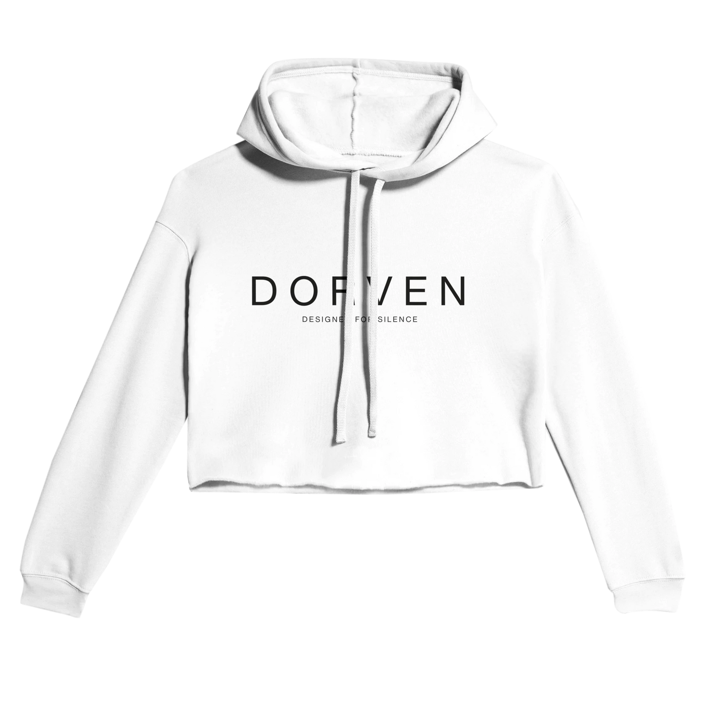 DORVEN Cropped Hoodie Damen Weiß – Vorderansicht