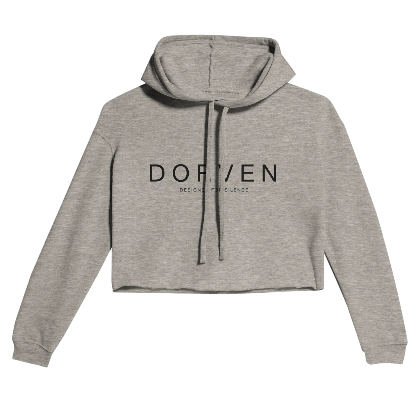 DORVEN Cropped Hoodie Damen Sand – Vorderansicht