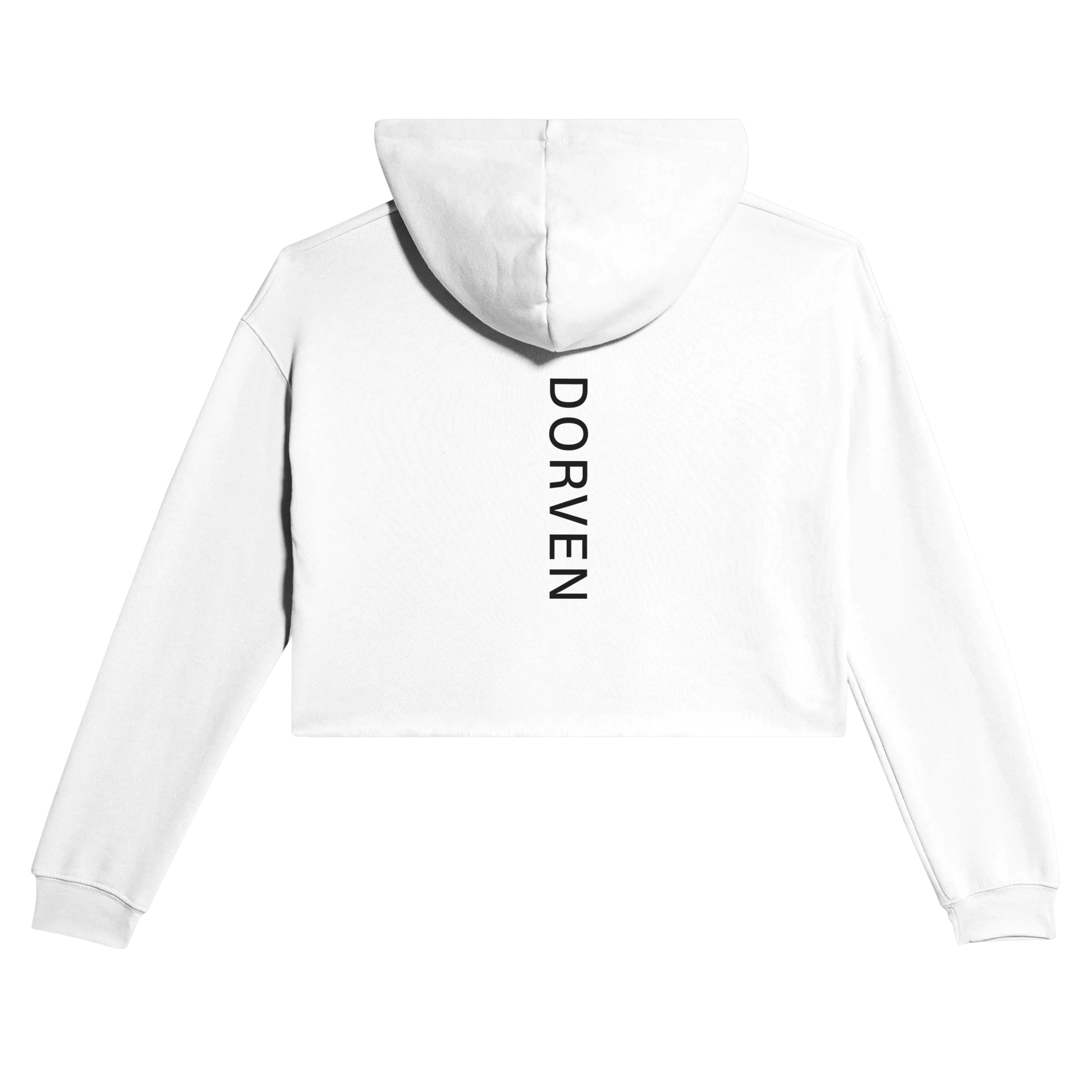 DORVEN Cropped Hoodie Damen Weiß – Rückenansicht