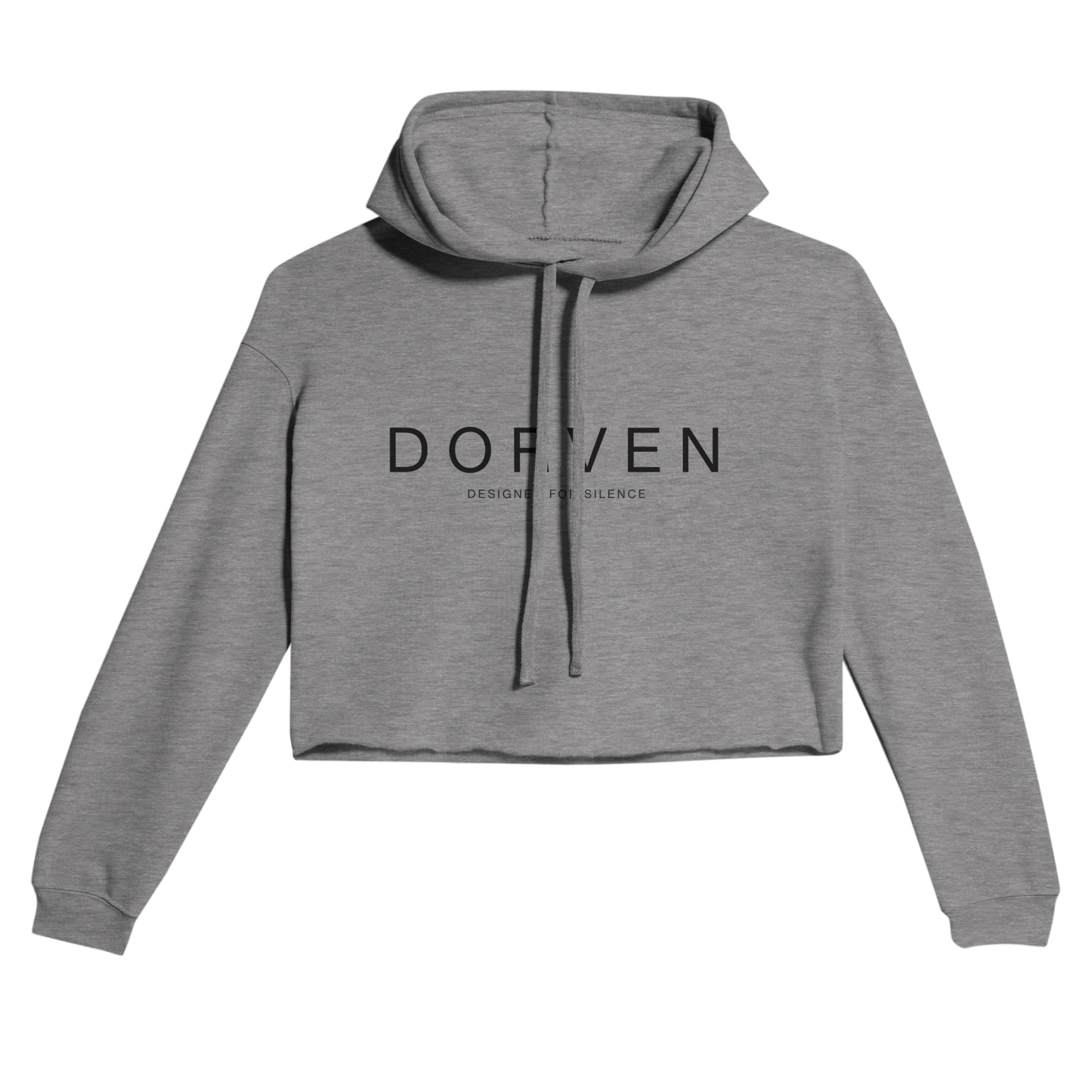 DORVEN Cropped Hoodie Damen Grau – Vorderansicht