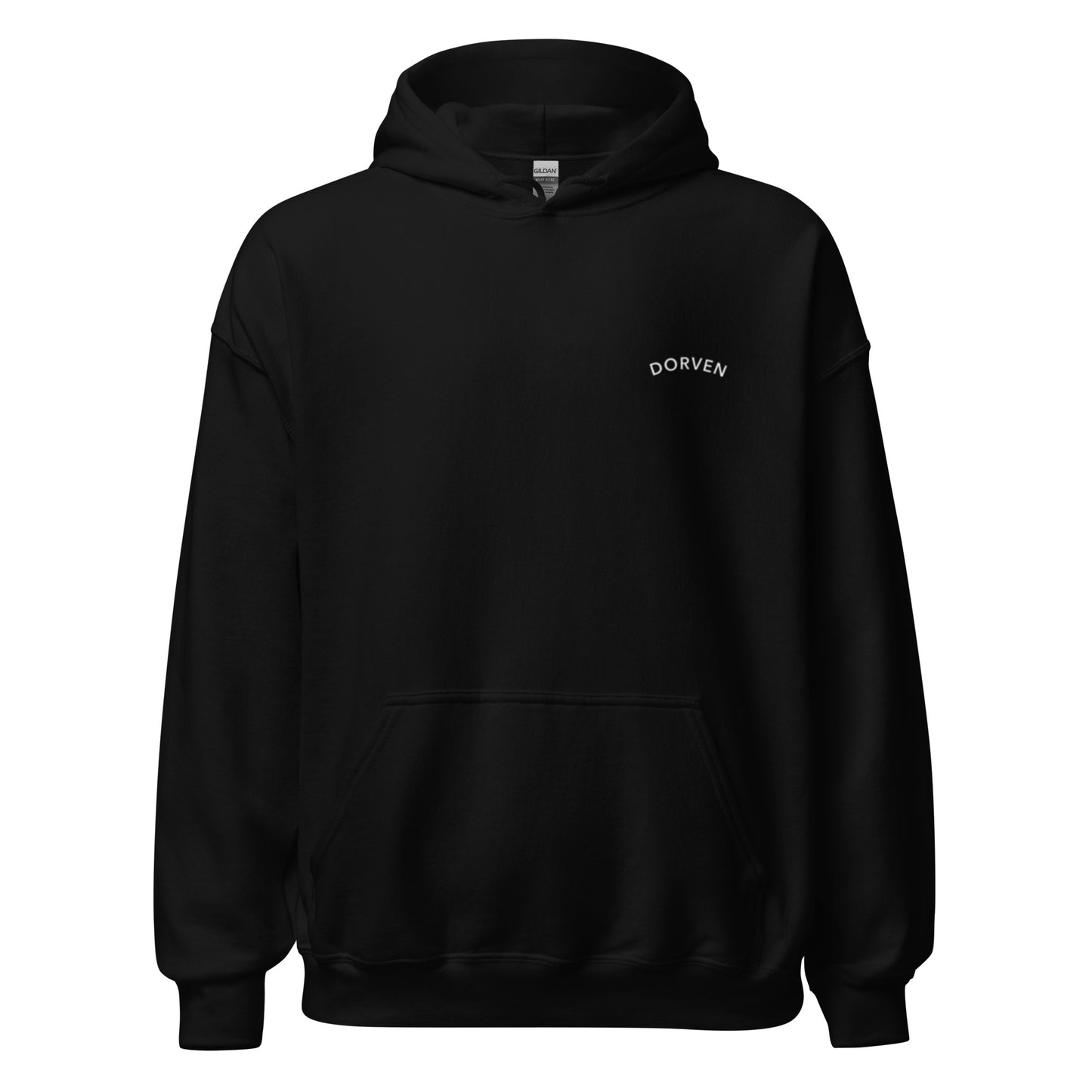 DORVEN Arc Hoodie Schwarz – Vorderansicht